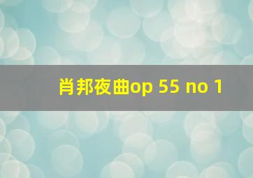 肖邦夜曲op 55 no 1